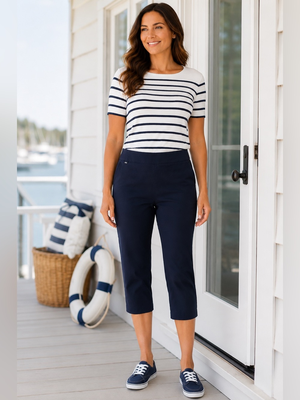 Counterparts Cropped Ponte Stretch Career Capri Pants 10 Office Chic Minimalist
